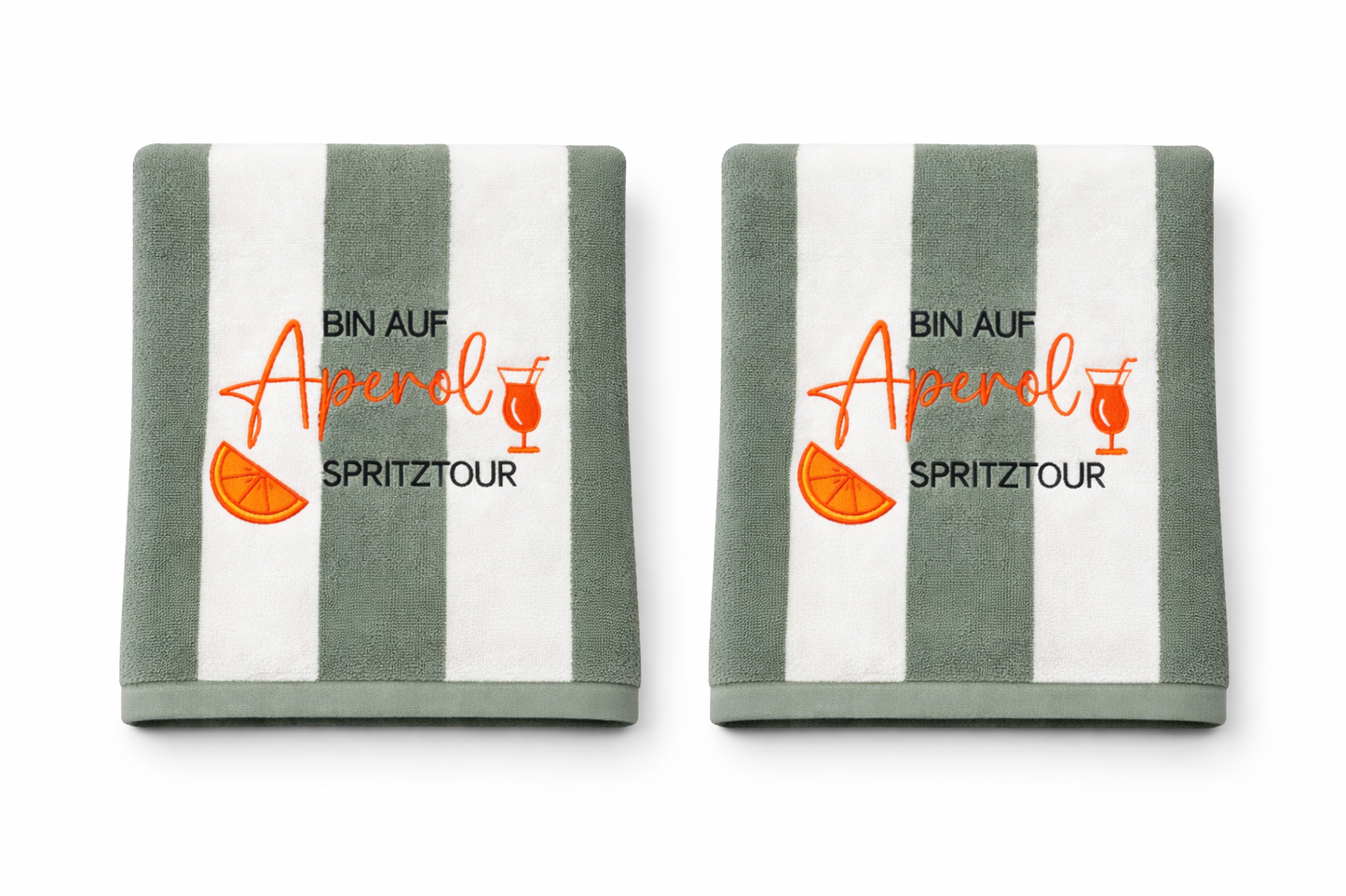 Badehandtuch/Strandhandtuch "Bin auf Aperol Spritz Tour" Baumwolle/Frotee - 140x70cm