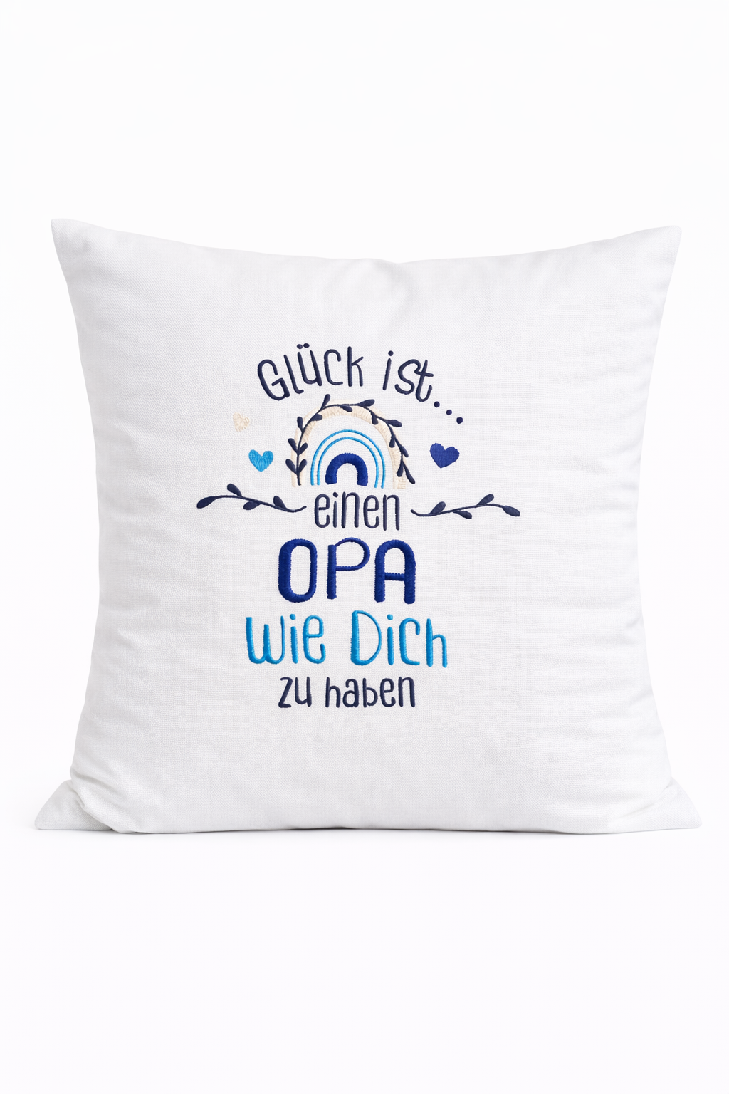 Kissenbezug Zierkissen 40x40 bestickt Baumwolle - Deko für Wohnzimmer Geschenk für Opa & Großvater
