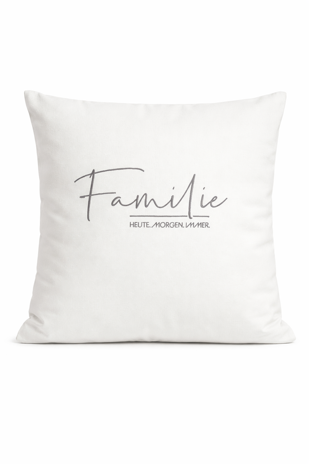 Kissenbezug Zierkissen 40x40 bestickt Baumwolle - Deko für Wohnzimmer Geschenk für Familie heute