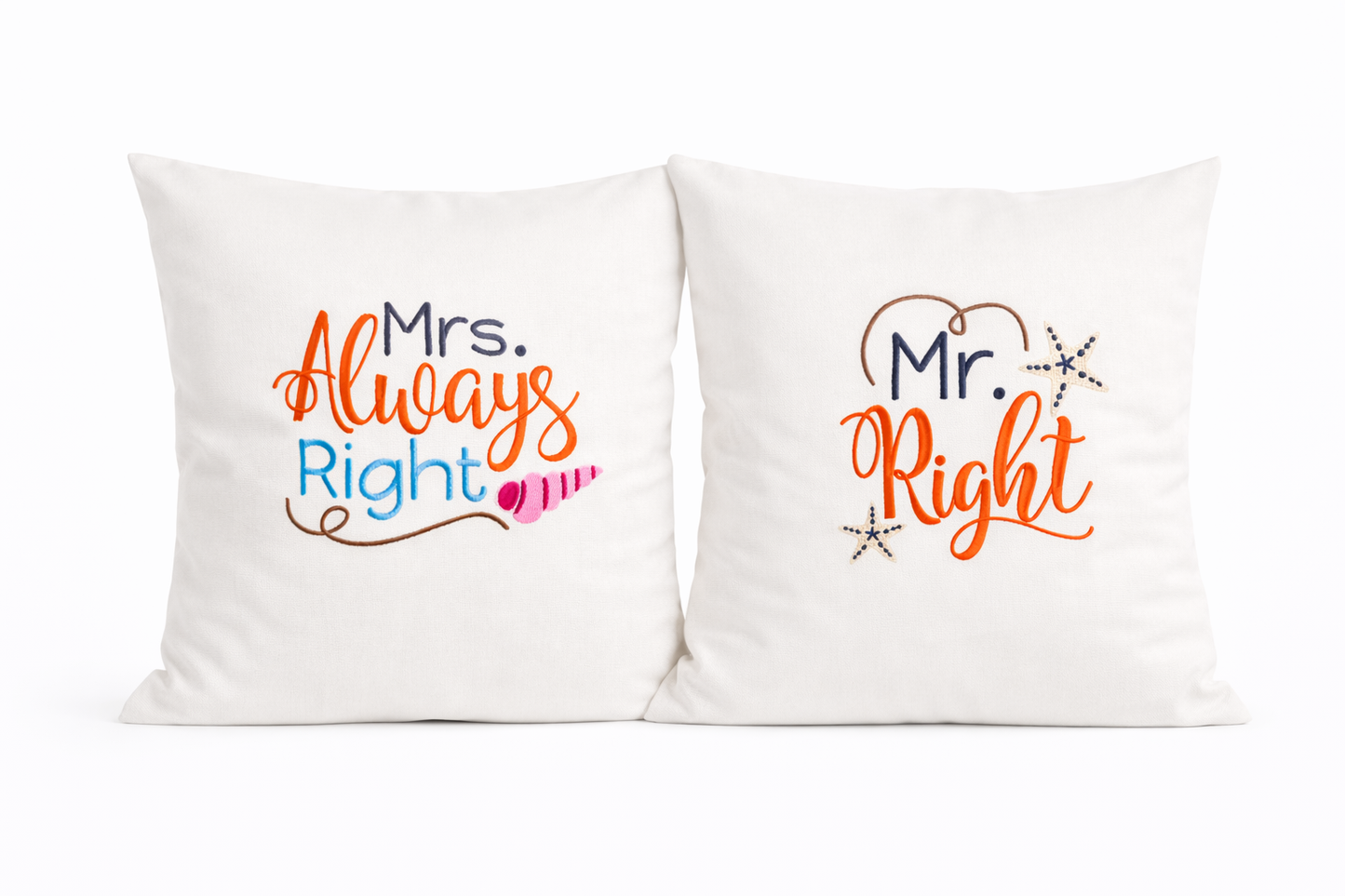 Kissenbezug Zierkissen Set 40x40 bestickt Baumwolle - Deko für Wohnzimmer Geschenk zur Hochzeit