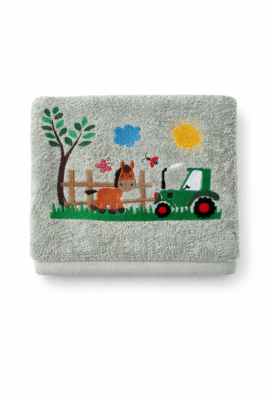Badehandtuch/Strandhandtuch "Bauernhof" Baumwolle/Frotee