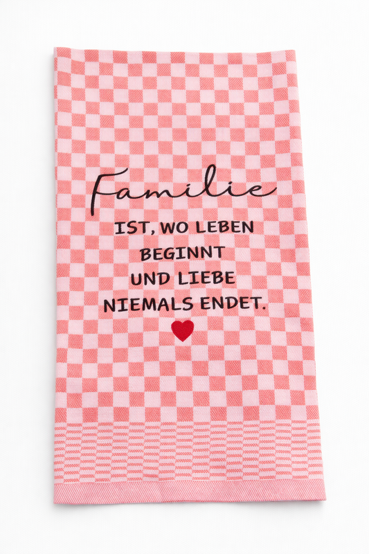 Geschirrtuch Küchenhandtuch bestickt 50x70 Baumwolle Küchendeko Geschenk für Familienmitglieder Familie ist...