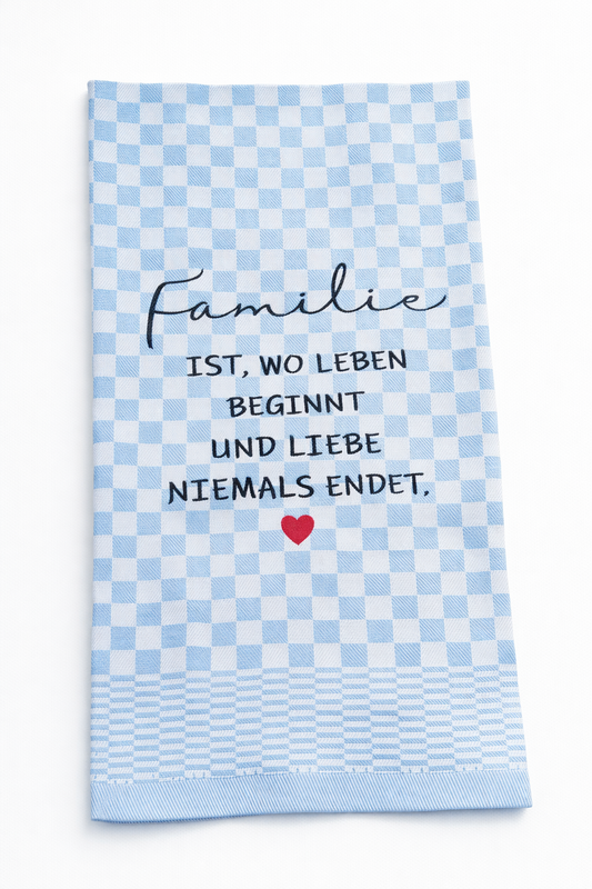 Geschirrtuch Küchenhandtuch bestickt 50x70 Baumwolle Küchendeko Geschenk für Familienmitglieder Familie ist...