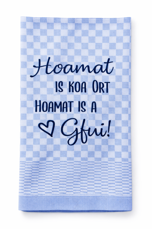 Geschirrtuch Küchenhandtuch bestickt 50x70 Baumwolle Küchendeko Geschenk für Heimatverbundene Hoamat