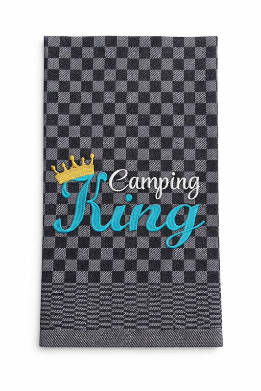 Geschirrtuch Küchenhandtuch bestickt 50x70 Baumwolle Küchendeko Geschenk für Campingliebhaber Camping King