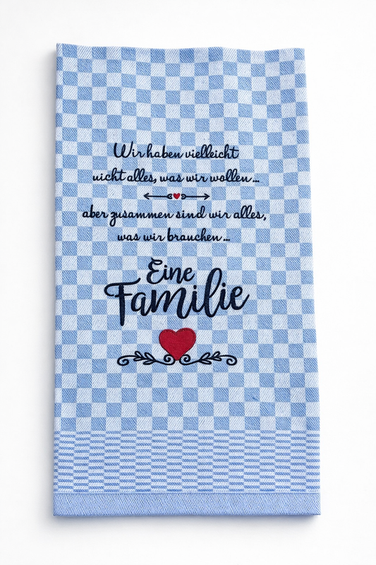 Geschirrtuch Küchenhandtuch bestickt 50x70 Baumwolle Küchendeko Geschenk für Familienmitglieder Eine Familie...