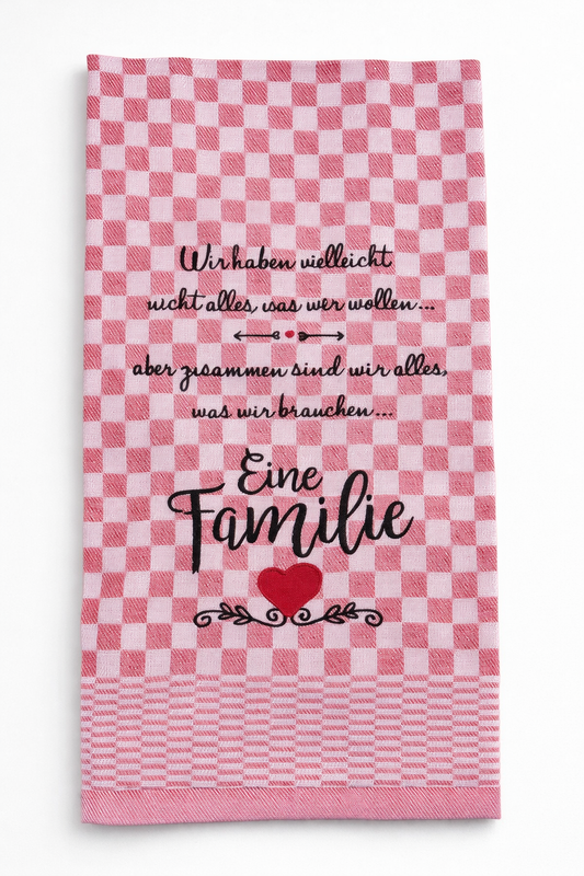 Geschirrtuch Küchenhandtuch bestickt 50x70 Baumwolle Küchendeko Geschenk für Familienmitglieder Eine Familie...