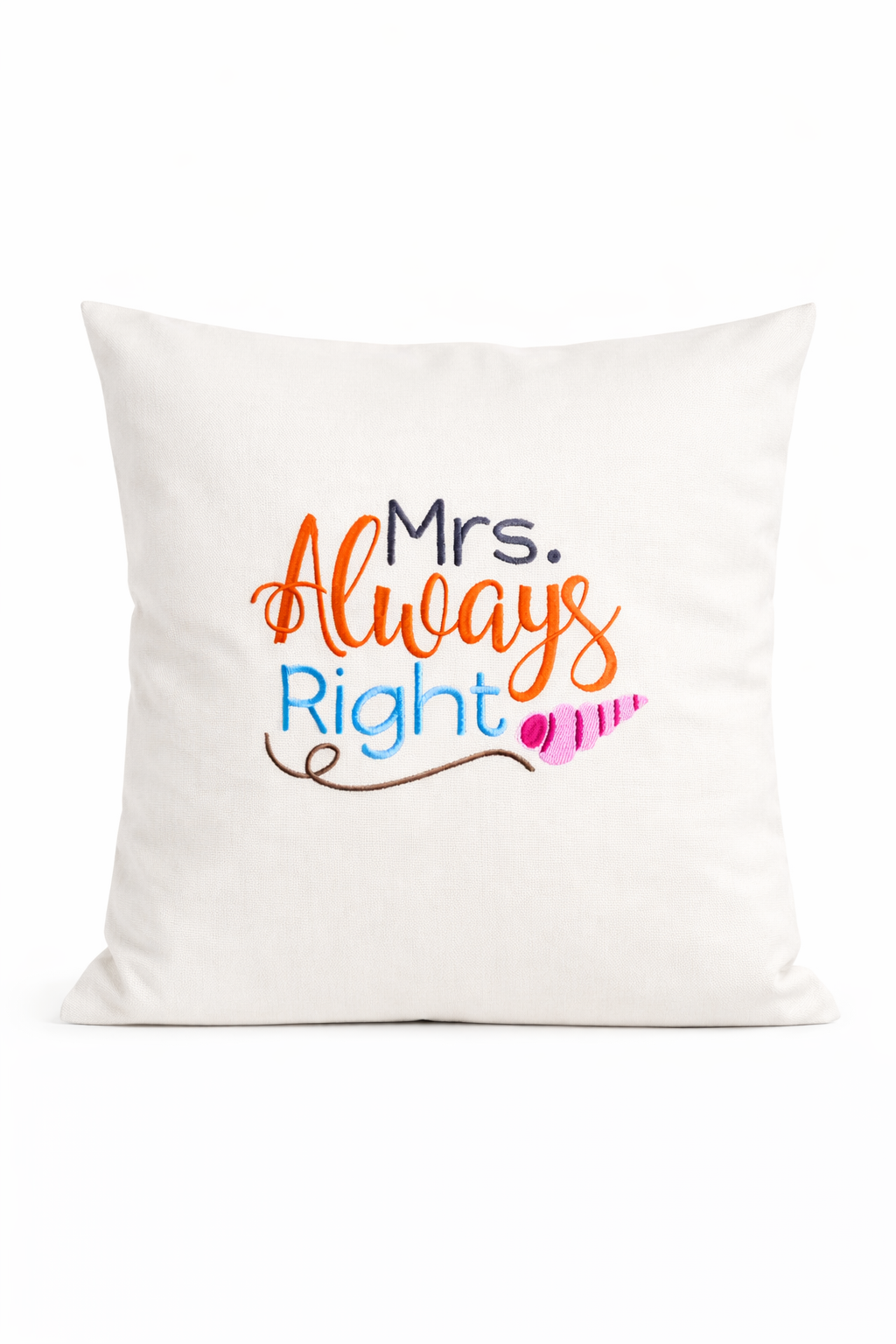 Kissenbezug Zierkissen 40x40 bestickt Baumwolle - Deko für Wohnzimmer Geschenk zur Hochzeit Mrs Right