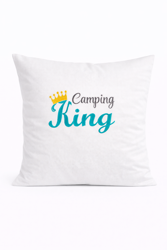 Kissenbezug Zierkissen 40x40 bestickt Baumwolle - Deko für Wohnzimmer Geschenk für Campingliebhaber