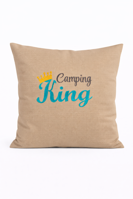 Kissenbezug Zierkissen 40x40 bestickt Baumwolle - Deko für Wohnzimmer Geschenk für Campingliebhaber