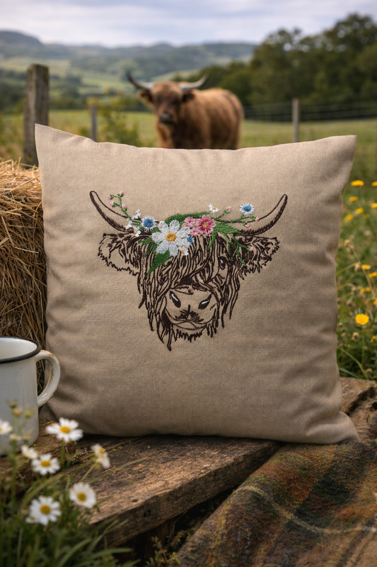 Dieser bestickte Kissenbezug ist eine liebevolle Geschenkidee und ein hochwertiges Mitbringsel für alle Waldliebhaber und Liebhaber des Landhausstil&nbsp;