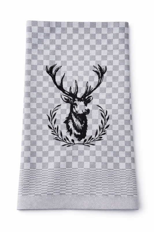 Geschirrtuch Küchenhandtuch bestickt 50x70 Baumwolle Küchendeko Geschenk für Jäger Waldliebhaber