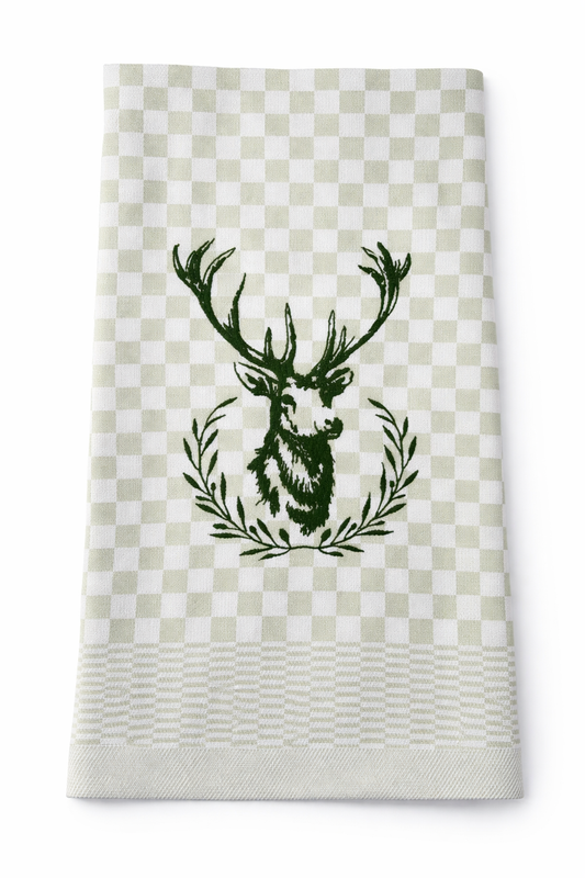 Geschirrtuch Küchenhandtuch bestickt 50x70 Baumwolle Küchendeko Geschenk für Jäger Waldliebhaber