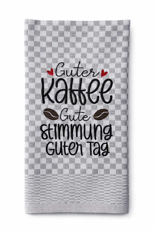 Geschirrtuch Küchenhandtuch bestickt 50x70 Baumwolle Küchendeko Geschenk für Kaffeeliebhaber