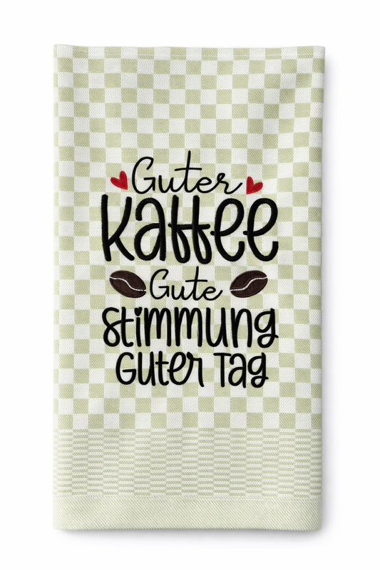 Geschirrtuch Küchenhandtuch bestickt 50x70 Baumwolle Küchendeko Geschenk für Kaffeeliebhaber