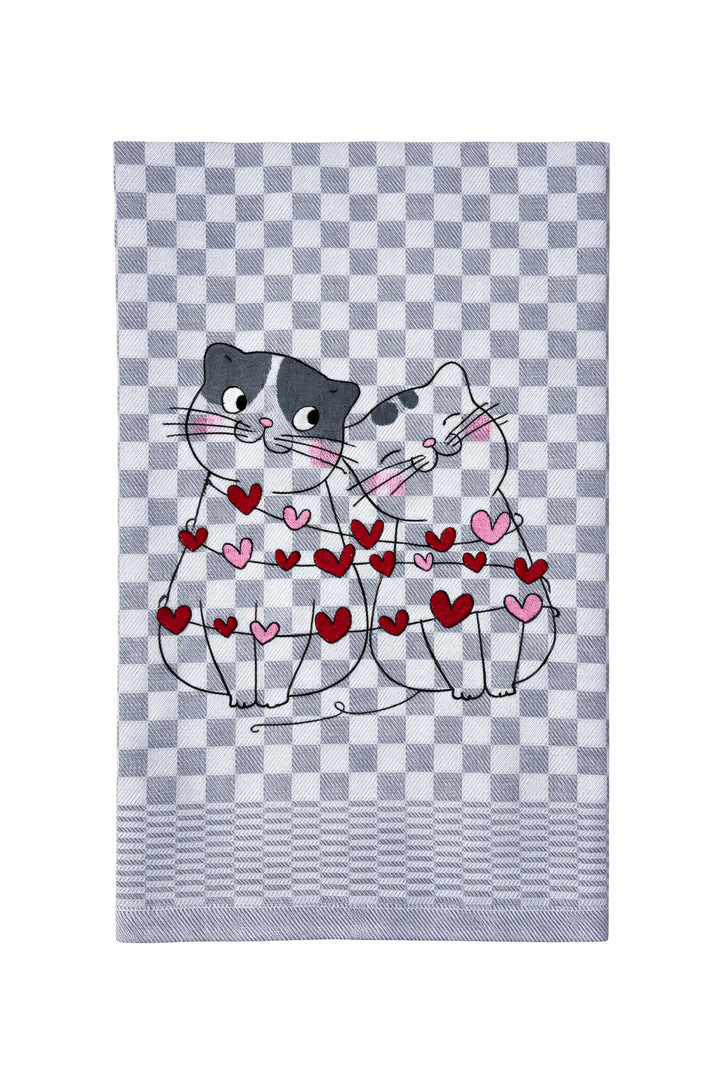 Geschirrtuch Küchenhandtuch bestickt 50x70 Baumwolle Küchendeko Geschenk für Katzenliebhaber