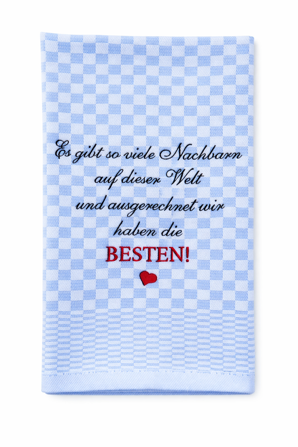 Geschirrtuch Küchenhandtuch bestickt 50x70 Baumwolle Küchendeko Geschenk für Nachbarn gute Nachbarschaft