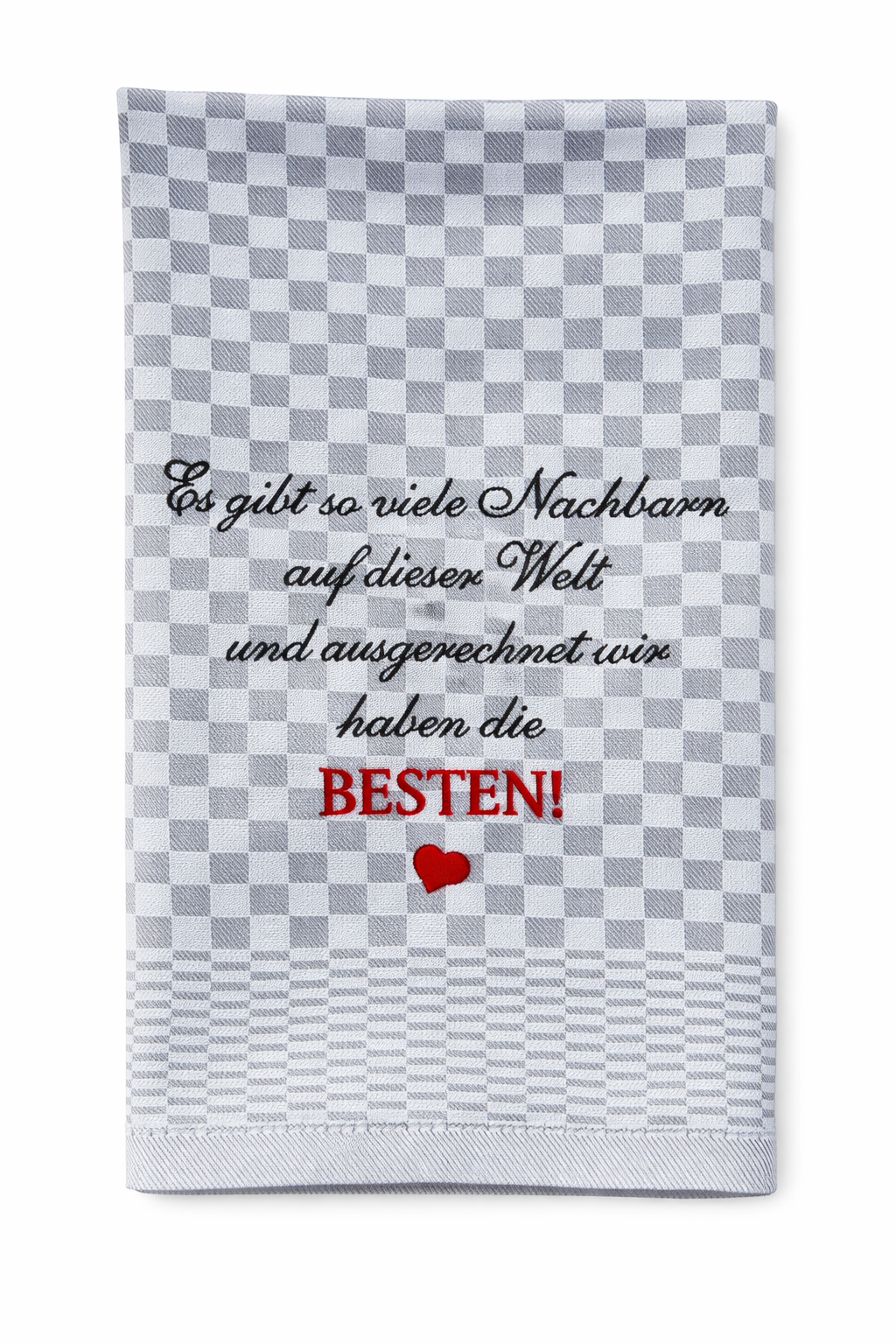 Geschirrtuch Küchenhandtuch bestickt 50x70 Baumwolle Küchendeko Geschenk für Nachbarn gute Nachbarschaft