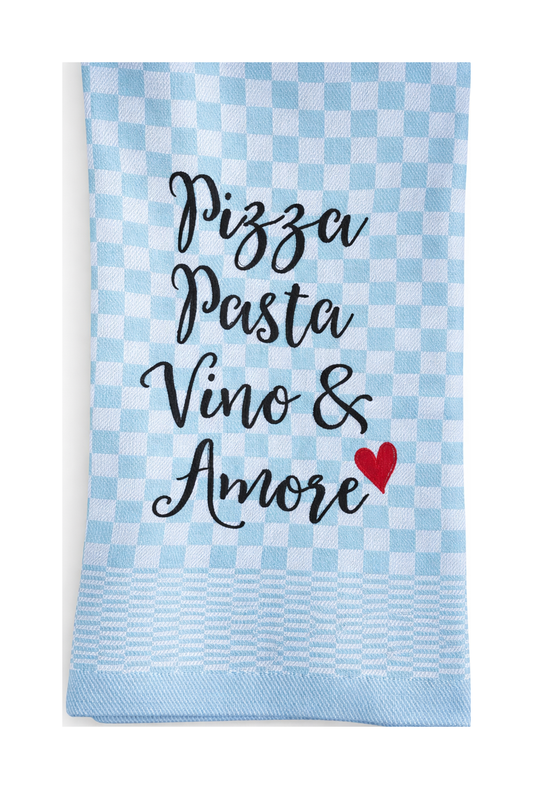 Geschirrtuch Küchenhandtuch bestickt 50x70 Baumwolle Küchendeko Geschenk für Liebhaber der italienischen Küche