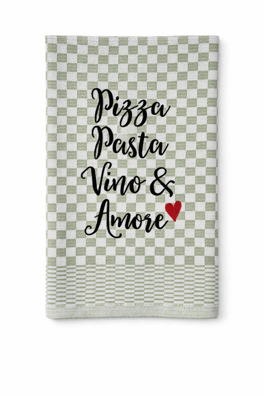 Geschirrtuch Küchenhandtuch bestickt 50x70 Baumwolle Küchendeko Geschenk für Liebhaber der italienischen Küche