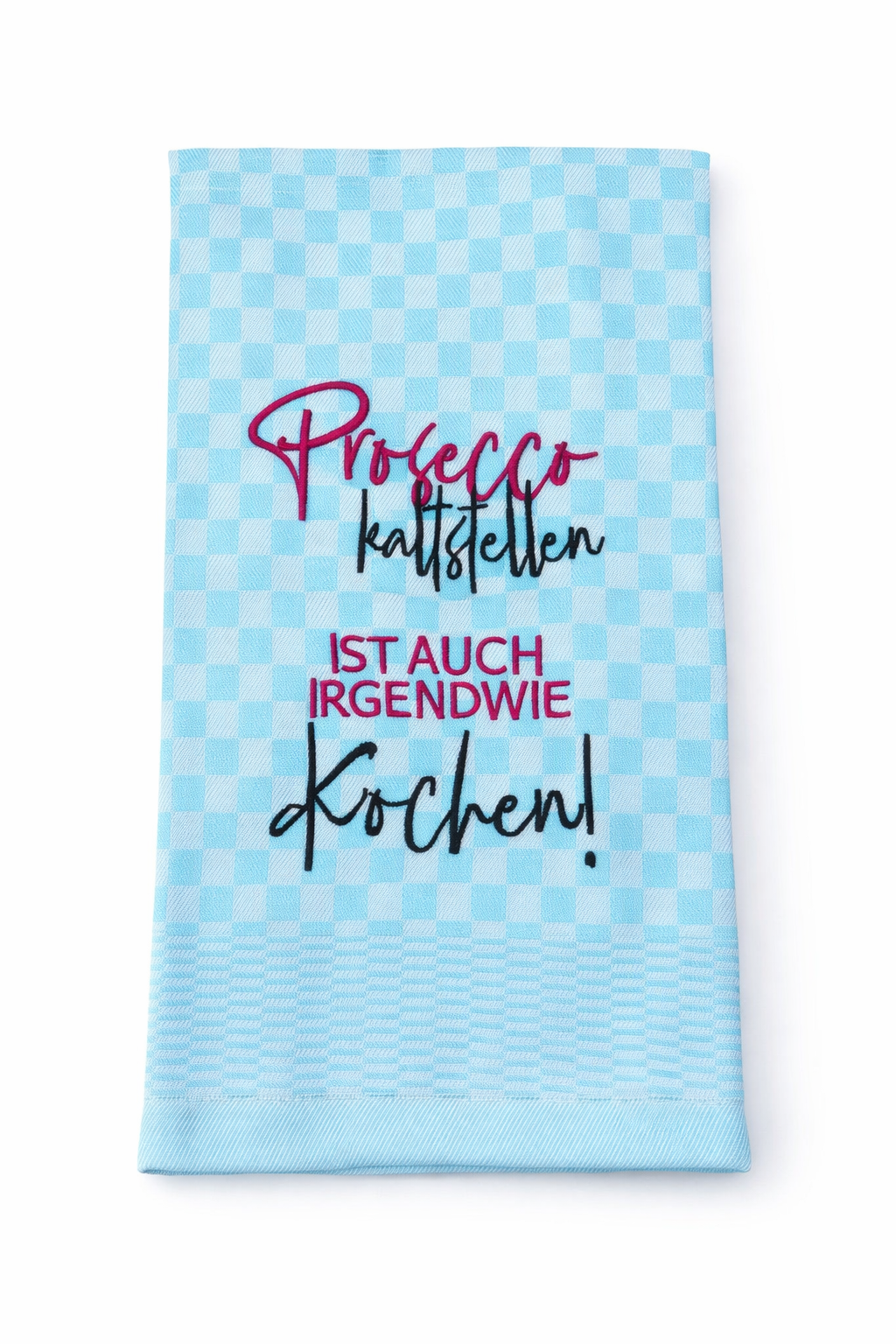 Geschirrtuch Küchenhandtuch bestickt 50x70 Baumwolle Küchendeko Geschenk Proseccoliebhaber