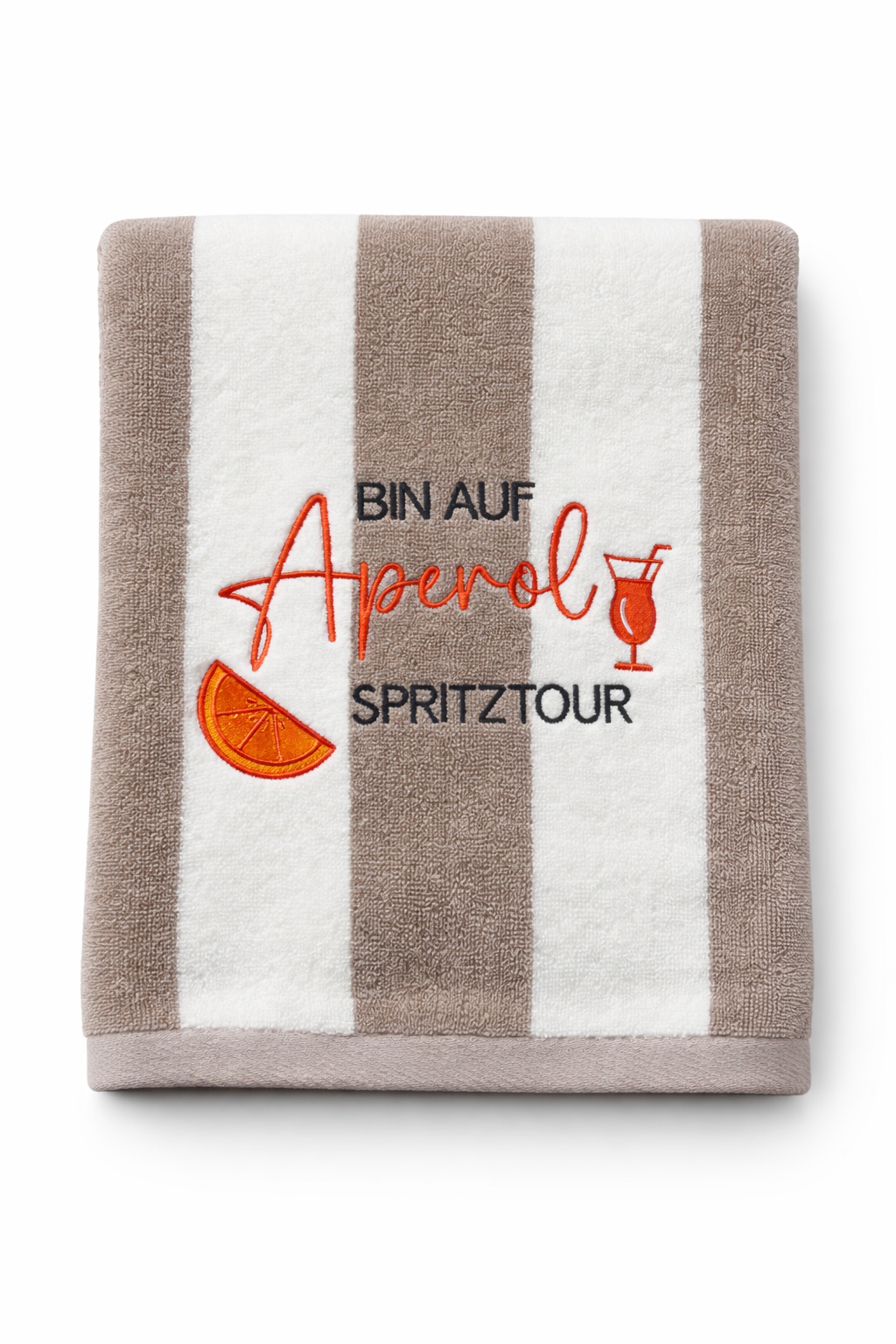 Badehandtuch/Strandhandtuch "Bin auf Aperol Spritz Tour" Baumwolle/Frotee - 140x70cm