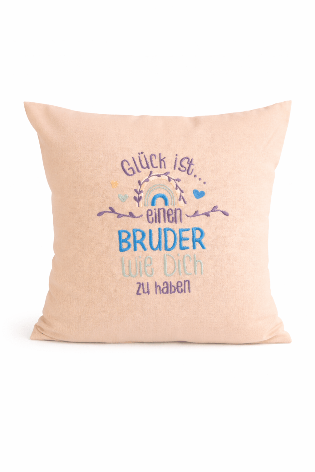 Kissenbezug Zierkissen 40x40 bestickt Baumwolle - Deko für Wohnzimmer Geschenk für Bruder