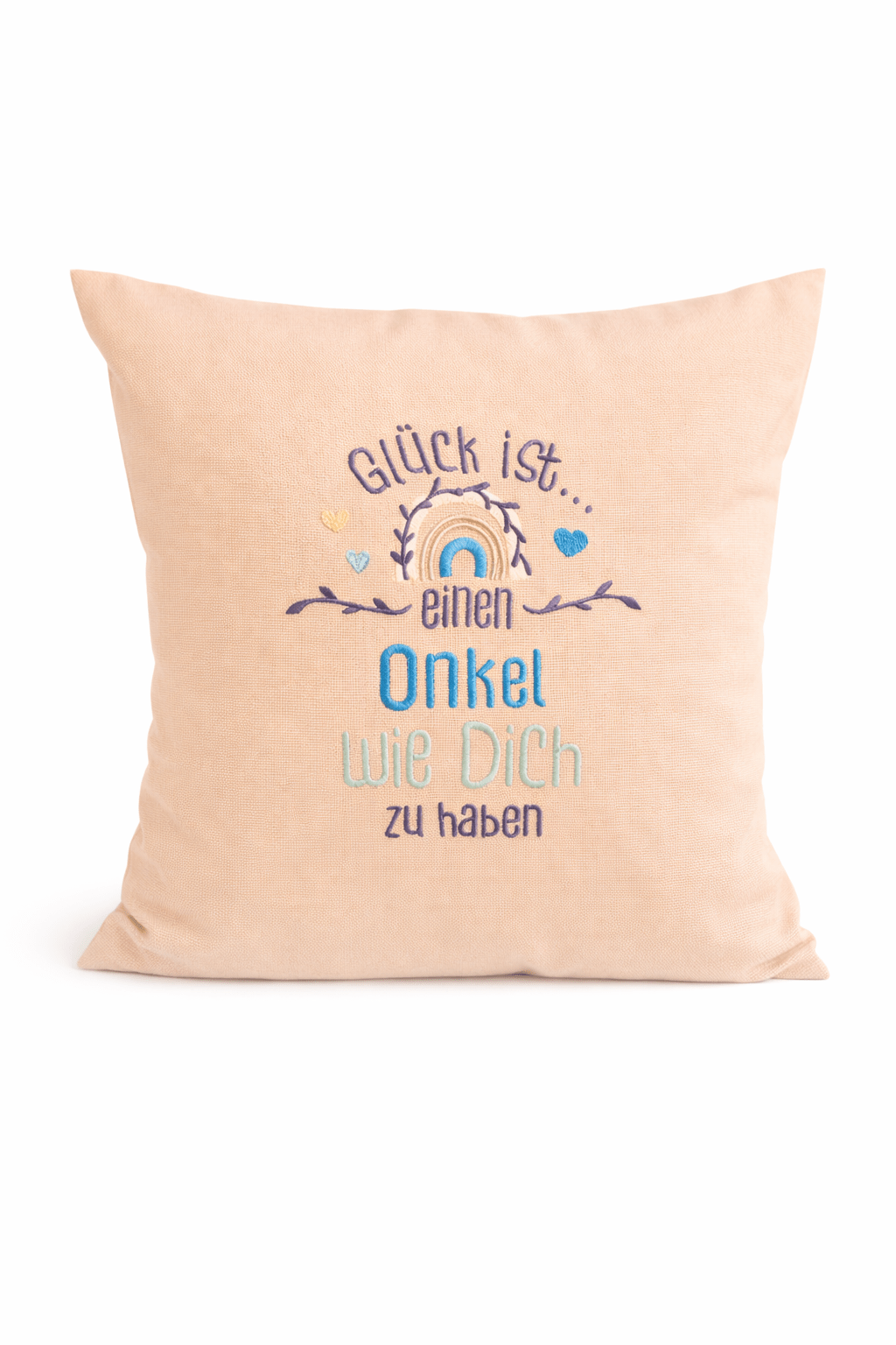 Kissenbezug Zierkissen 40x40 bestickt Baumwolle - Deko für Wohnzimmer Geschenk für Onkel