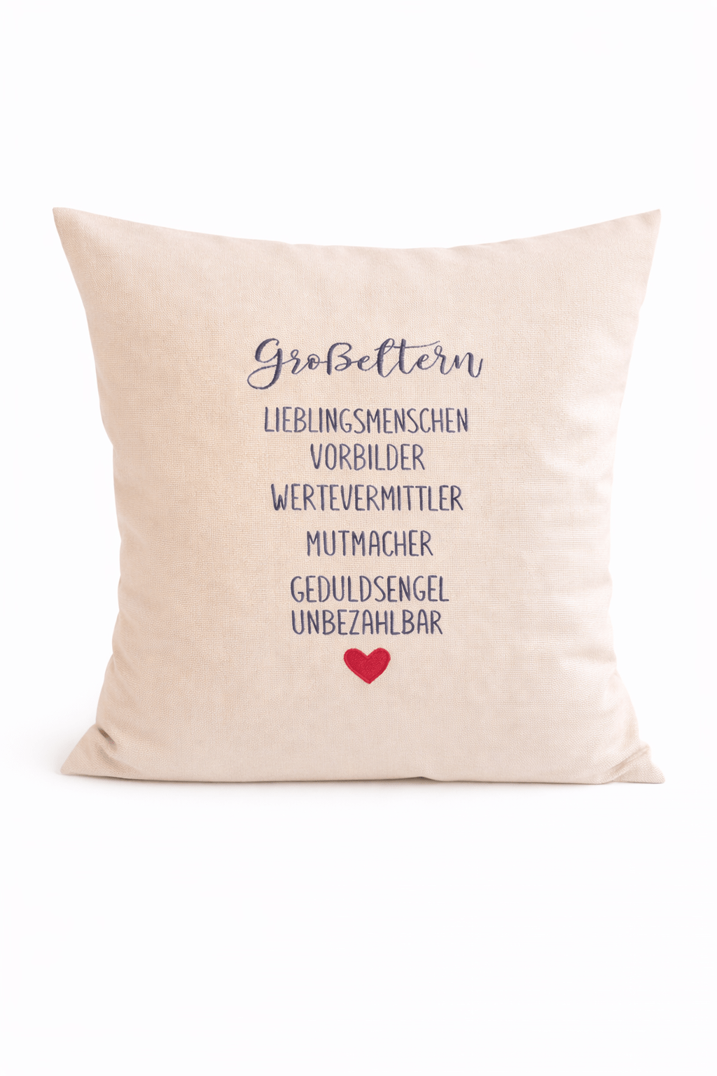 Kissenbezug Zierkissen 40x40 bestickt Baumwolle - Deko für Wohnzimmer Geschenk für Großeltern