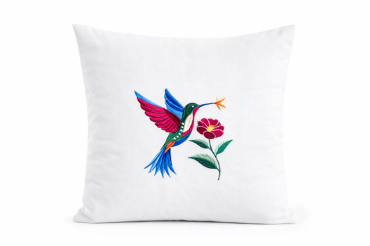 Kissenbezug Zierkissen 40x40 bestickt Baumwolle - Deko für Wohnzimmer Geschenk für Natur- & Vogelliebhaber