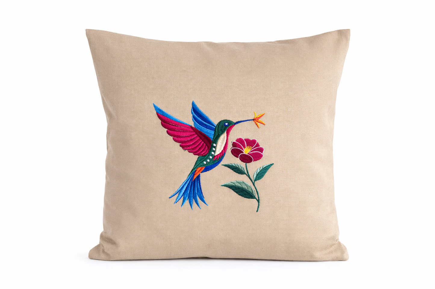 Kissenbezug Zierkissen 40x40 bestickt Baumwolle - Deko für Wohnzimmer Geschenk für Natur- & Vogelliebhaber