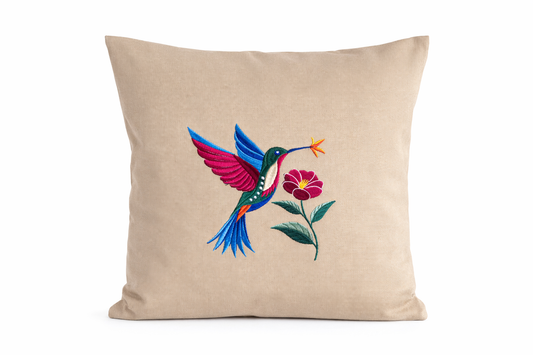 Kissenbezug Zierkissen 40x40 bestickt Baumwolle - Deko für Wohnzimmer Geschenk für Natur- & Vogelliebhaber