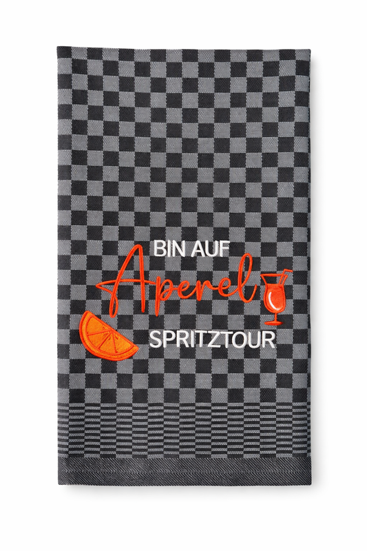 Geschirrtuch bestickt 50x70 Baumwolle für Aperol Fans