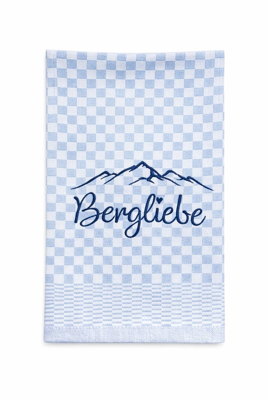 Geschirrtuch Küchenhandtuch bestickt 50x70 Baumwolle Küchendeko Geschenk für Bergliebhaber Bergliebe