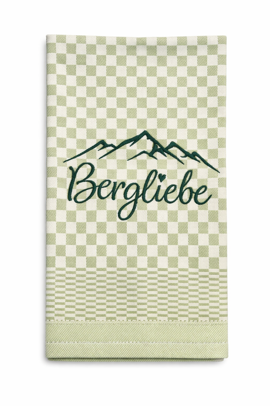 Geschirrtuch Küchenhandtuch bestickt 50x70 Baumwolle Küchendeko Geschenk für Bergliebhaber Bergliebe