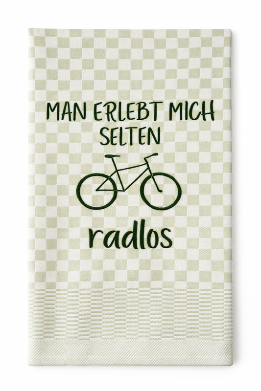 Geschirrtuch Küchenhandtuch bestickt 50x70 Baumwolle Küchendeko Geschenk für Radfahrer Radlos