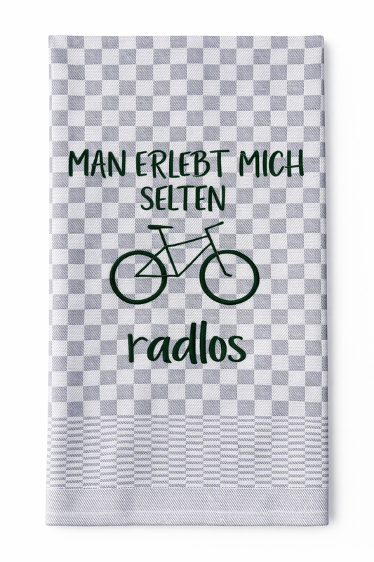 Geschirrtuch Küchenhandtuch bestickt 50x70 Baumwolle Küchendeko Geschenk für Radfahrer Radlos
