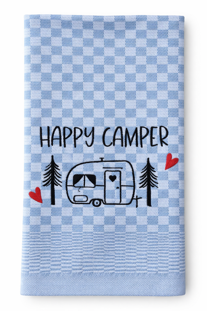 Geschirrtuch Küchenhandtuch bestickt 50x70 Baumwolle Küchendeko Geschenk für Camper mit Wohnwagen