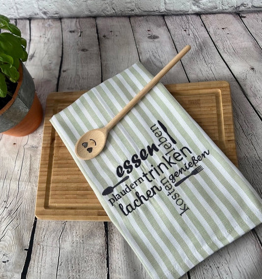 Besticktes Geschirrtuch "Küche" - Geschenk-Küchendeko