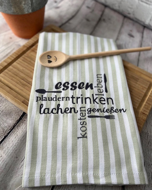 Besticktes Geschirrtuch "Küche" - Geschenk-Küchendeko